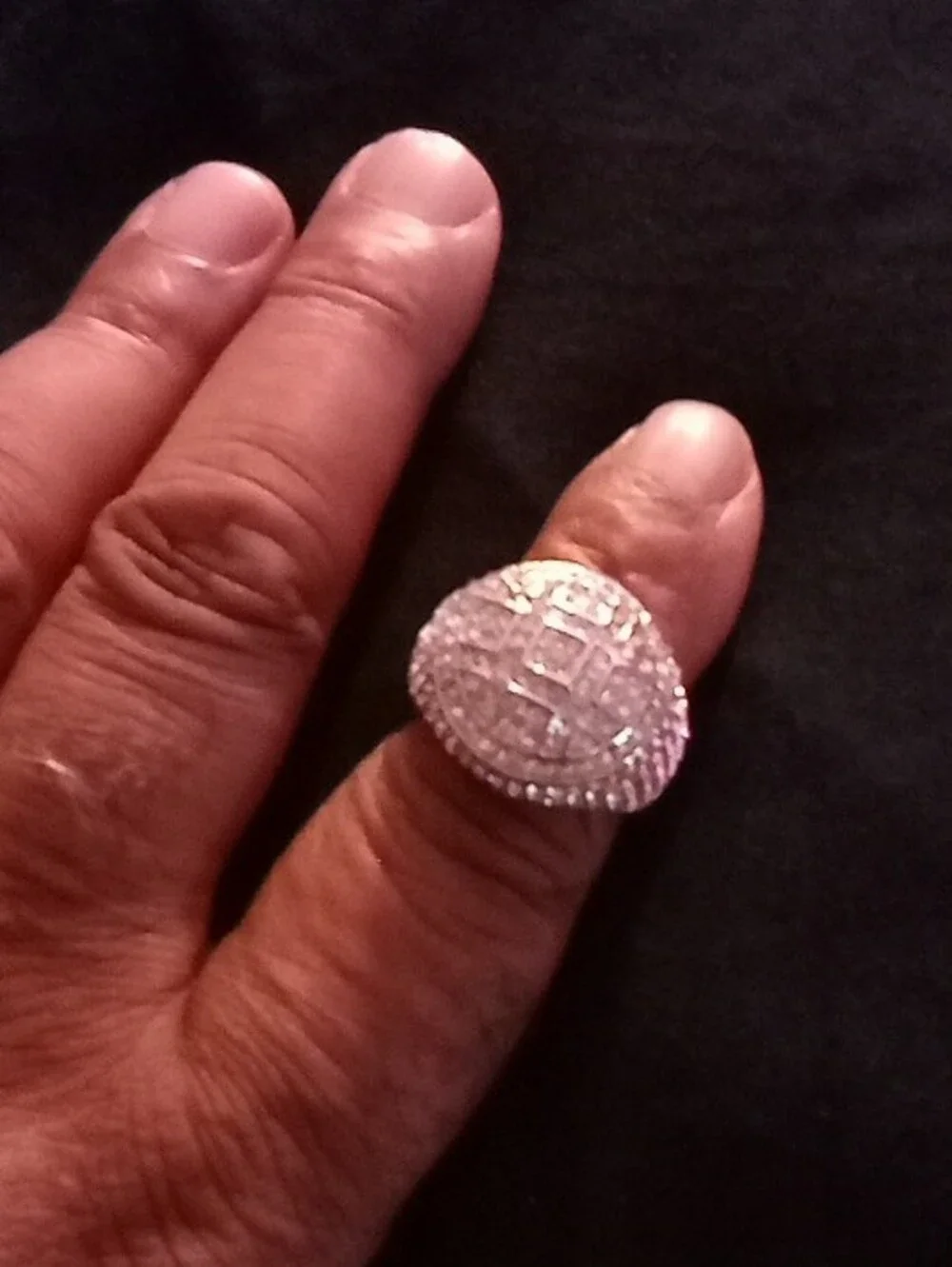 Crystal Pave Dome Ring - Silver Color